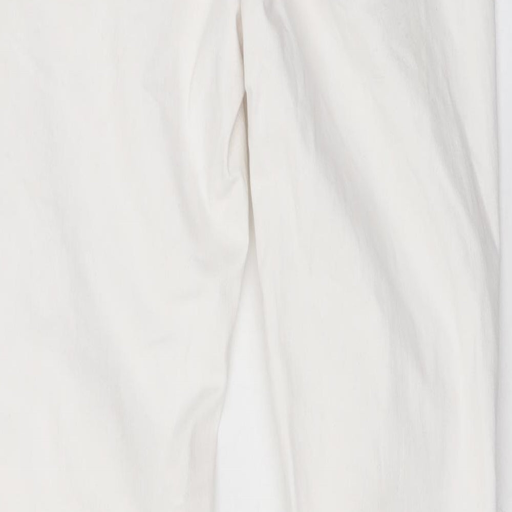 Oasis Womens White Cotton Skinny Jeans Size 12 L28 in Regular Zip