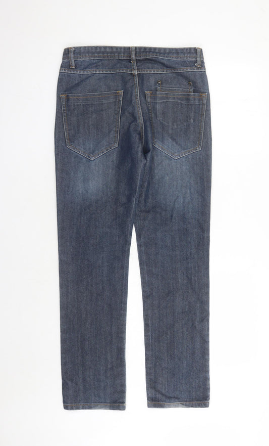 Denim & Co. Mens Blue Cotton Straight Jeans Size 32 in L30 in Regular Button - Pockets