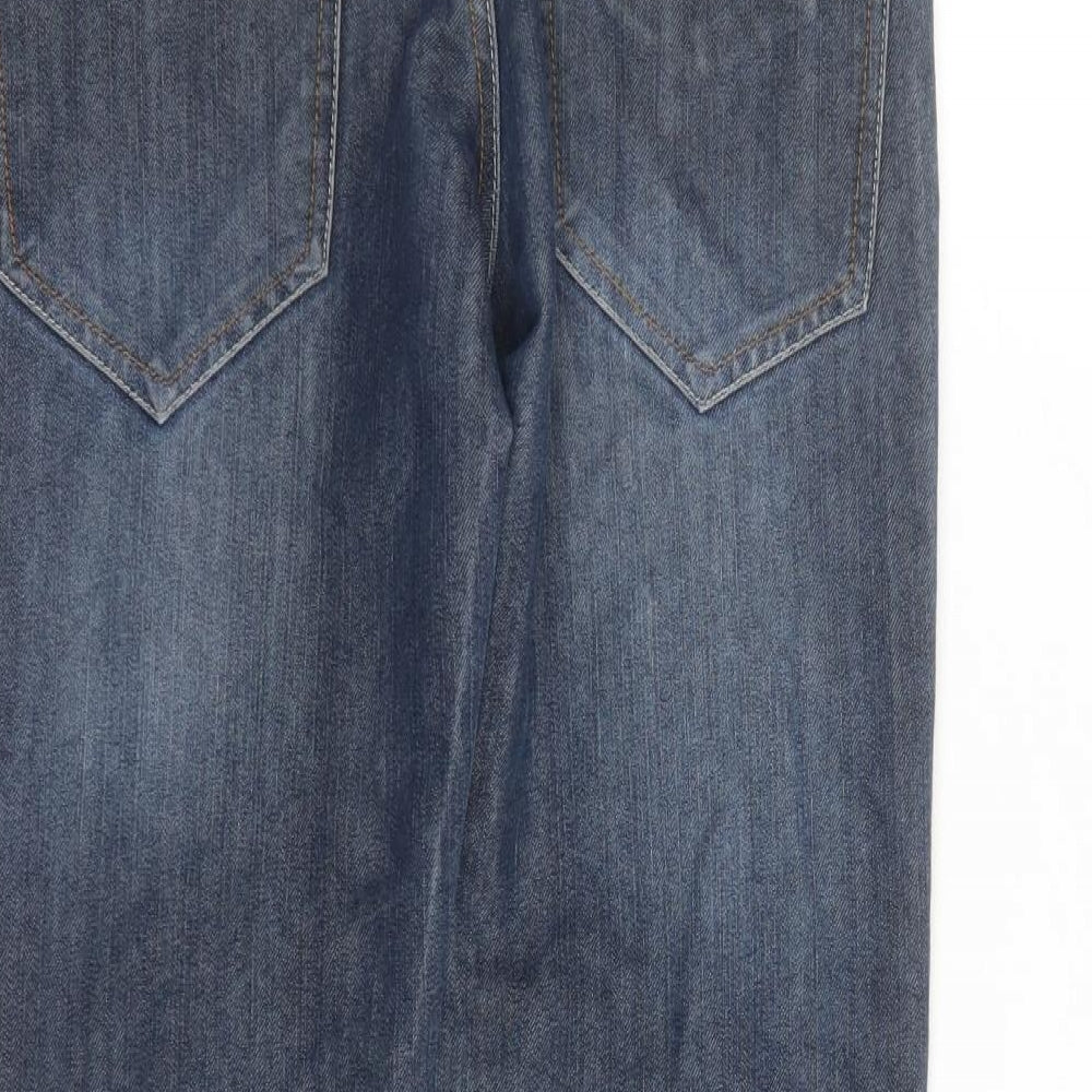 Denim & Co. Mens Blue Cotton Straight Jeans Size 32 in L30 in Regular Button - Pockets