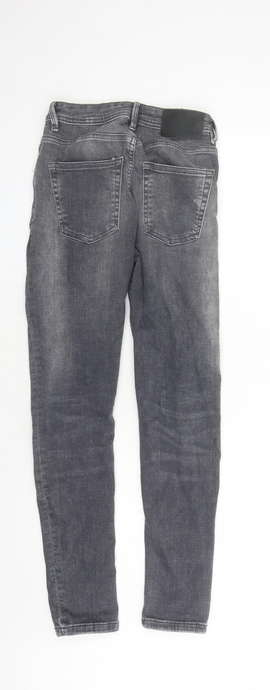 Denim & Co. Mens Grey Cotton Straight Jeans Size 28 in L30 in Regular Zip - Pockets
