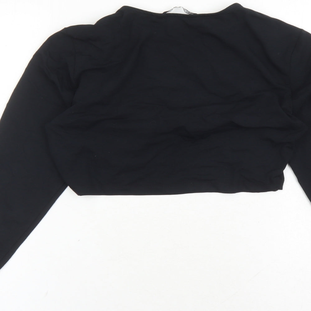 Womens UK Size L Only Black Cropped T-Shirt