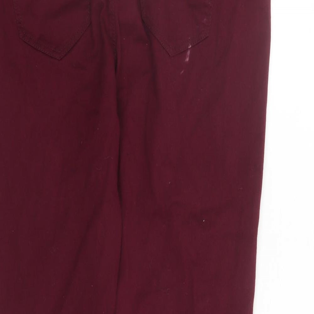 Denim & Co. Womens Red Cotton Skinny Jeans Size 14 L29 in Regular Zip