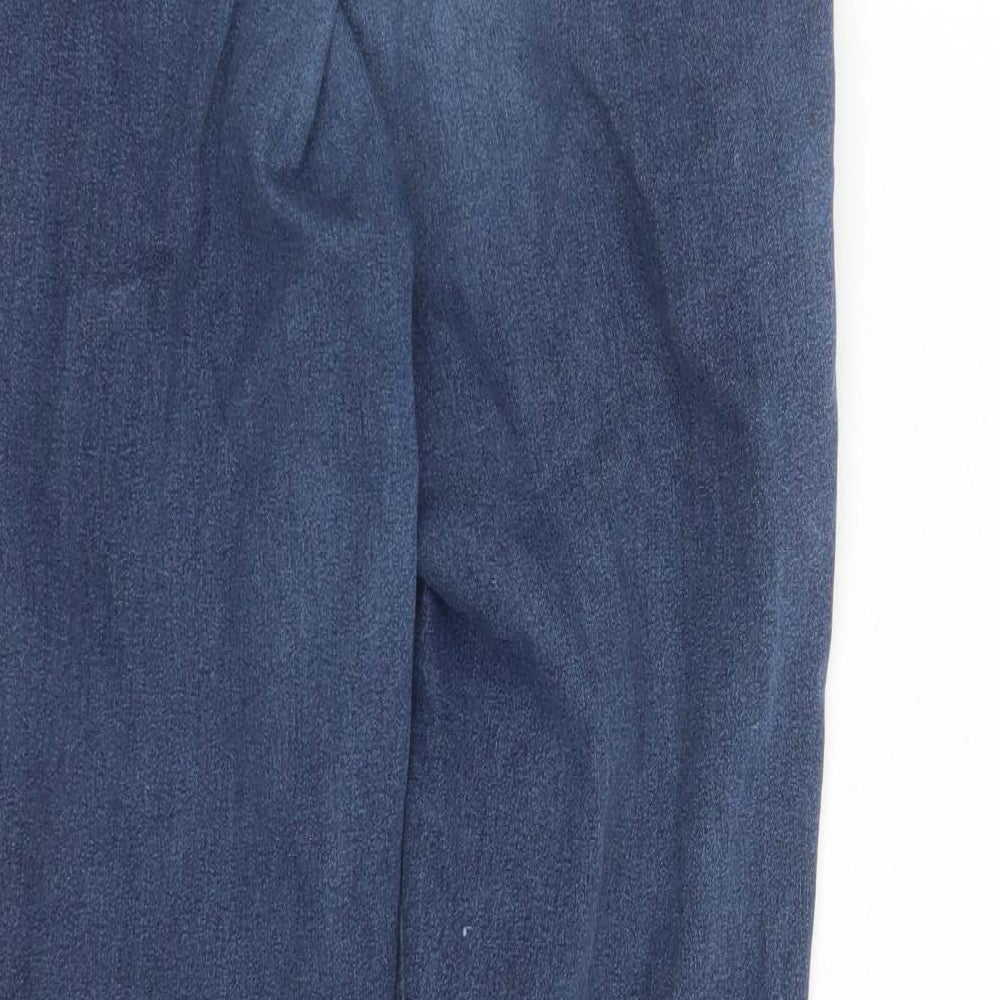 Uniqlo Womens Blue Cotton Cropped Jeans Size S L24 in Regular Zip - Elasticated Waist
