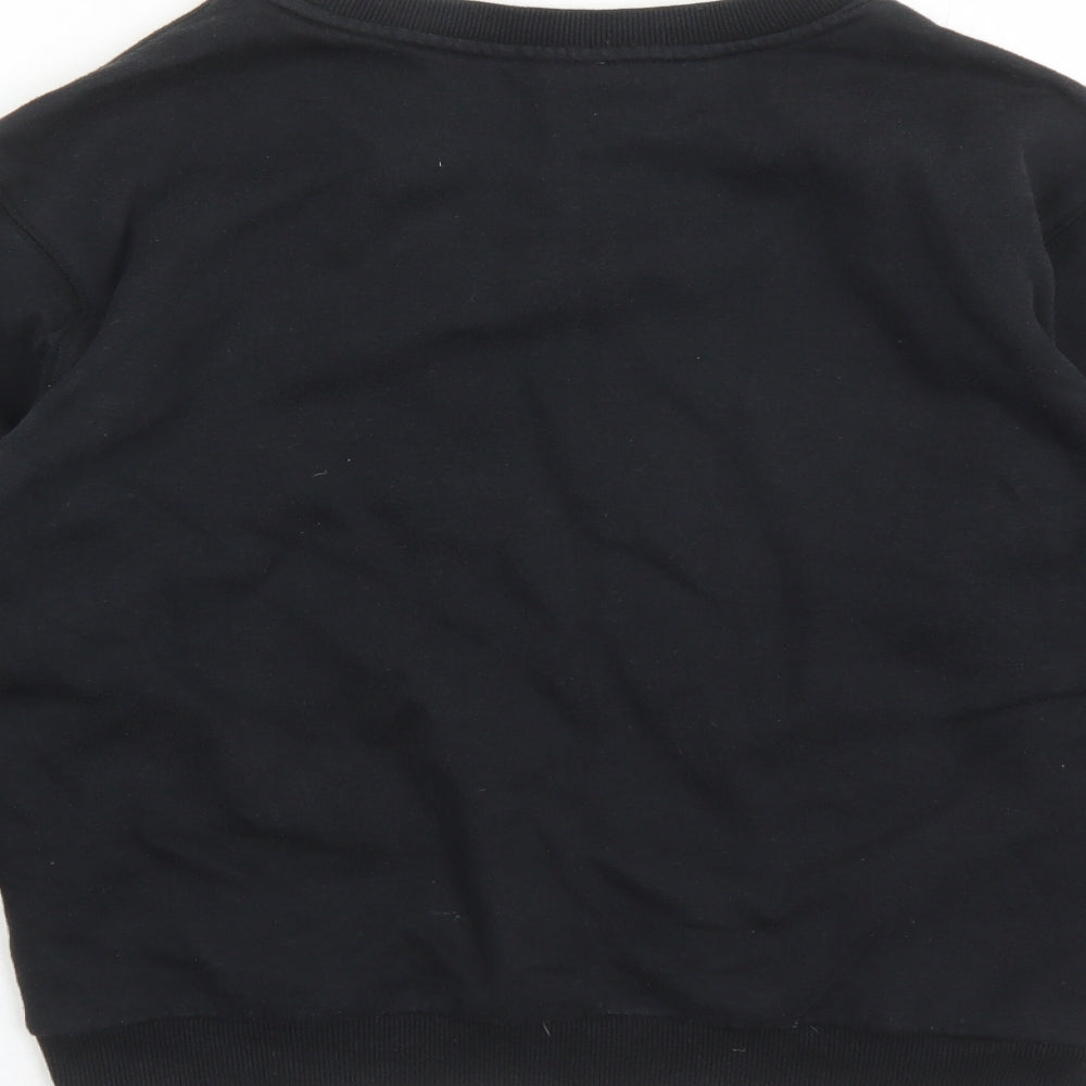 Lonsdale Womens Black Cotton Pullover Sweatshirt Size 8 Pullover