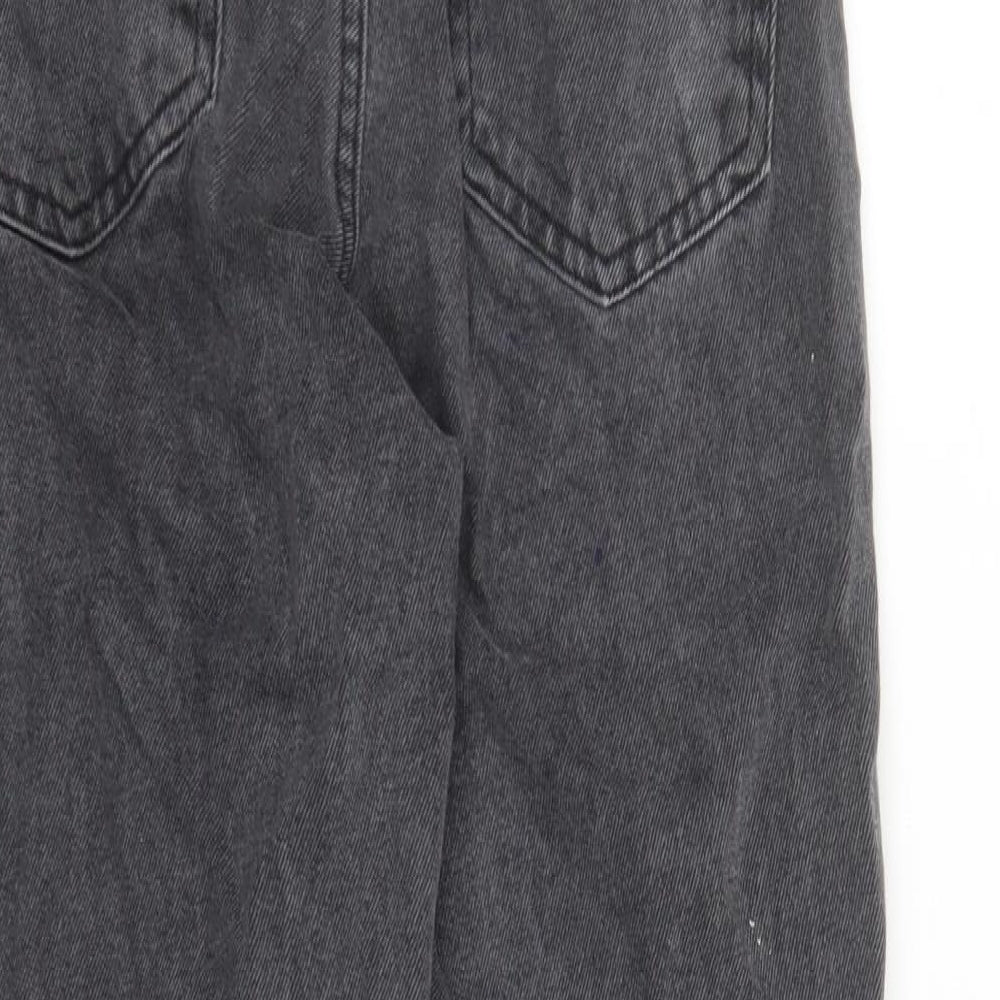 Denim & Co. Womens Grey Cotton Straight Jeans Size 6 L27 in Regular Zip