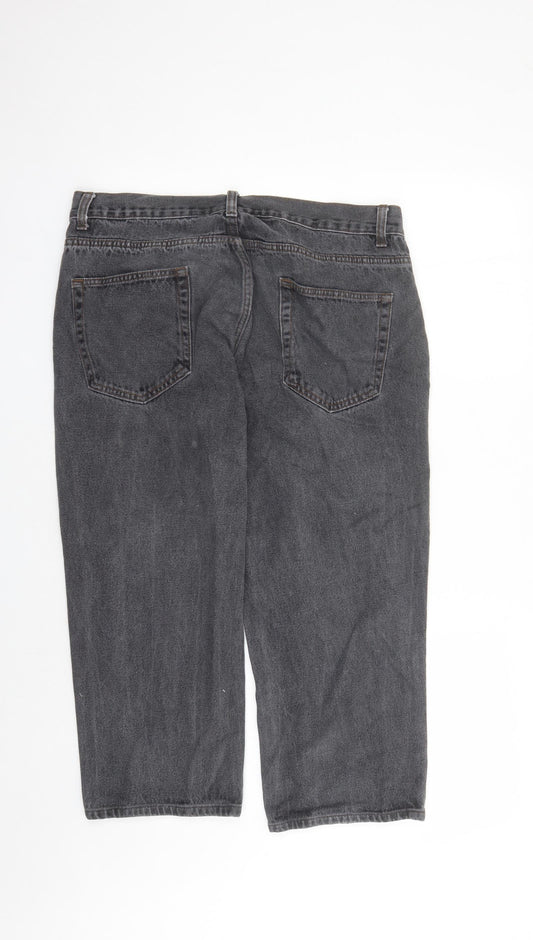 George Womens Grey Cotton Cropped Jeans Size 36 in L22 in Regular Zip - Pockets