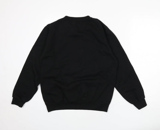 Mens UK Size M Stars & Stripes Black Pullover Sweatshirt