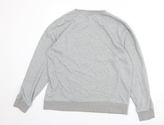 H&M Womens Grey Cotton Pullover Sweatshirt Size L Pullover - Slogan