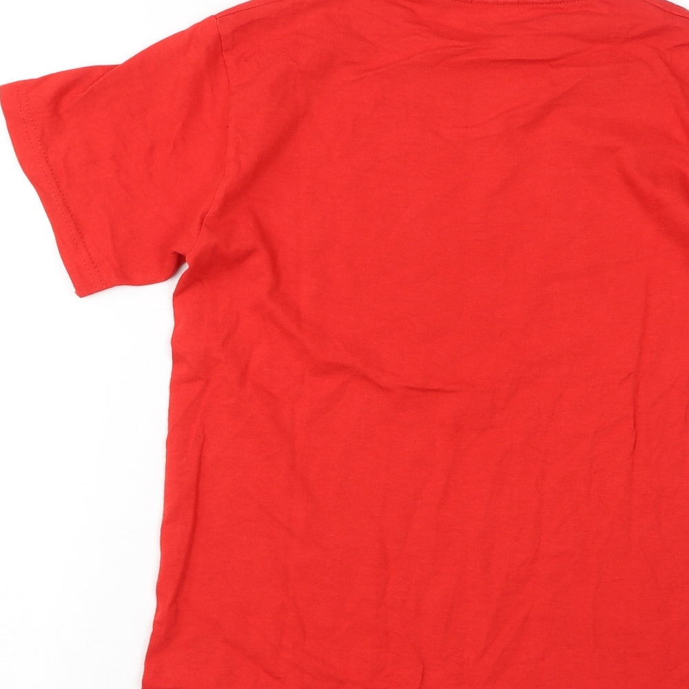 Womens UK Size S Fruit of the Loom Red Basic T-Shirt