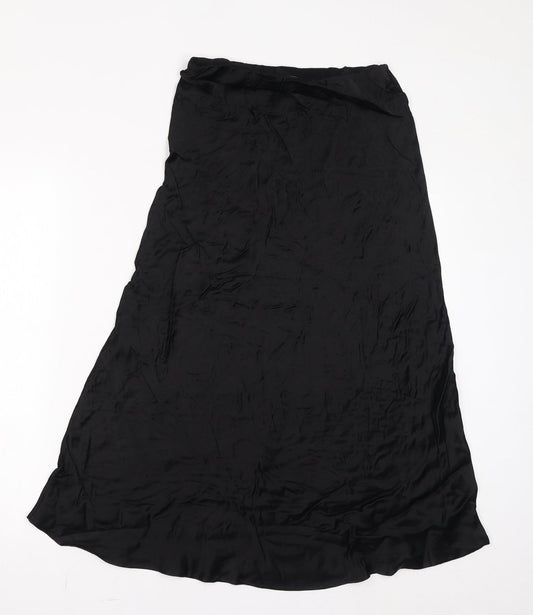 Marks and Spencer Womens Black Viscose A-Line Skirt Size 8