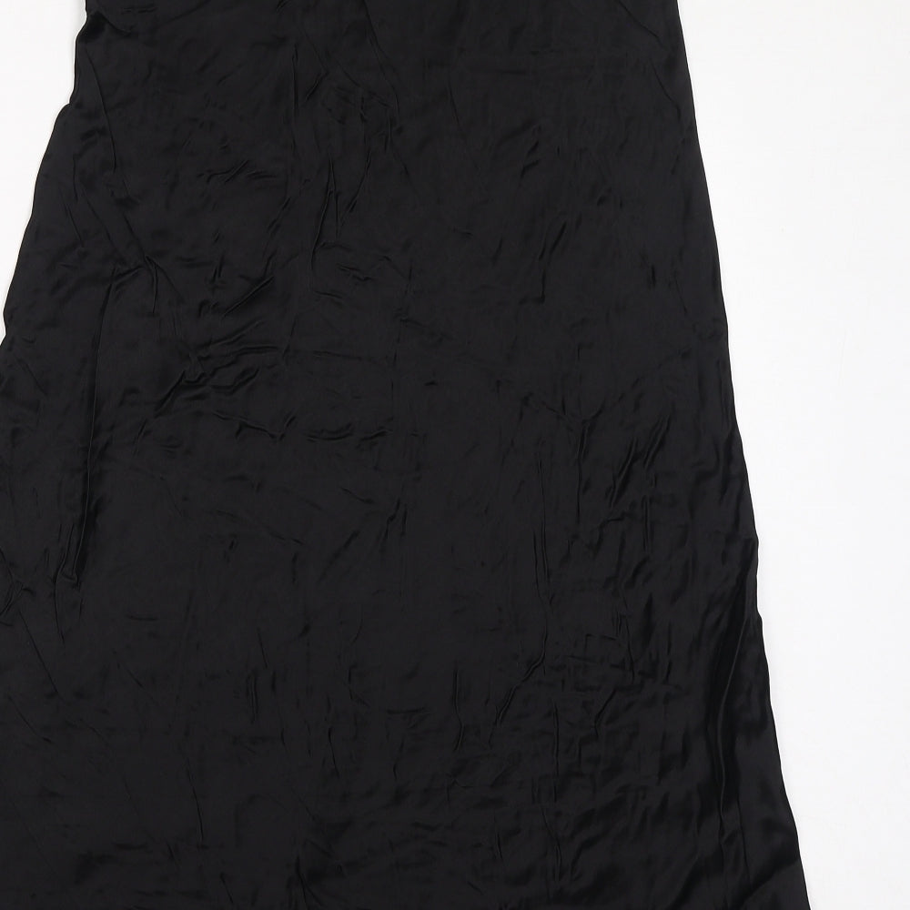Marks and Spencer Womens Black Viscose A-Line Skirt Size 8