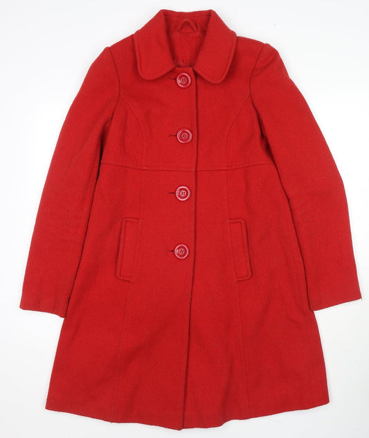 Womens UK Size 8 Dorothy Perkins Red Overcoat