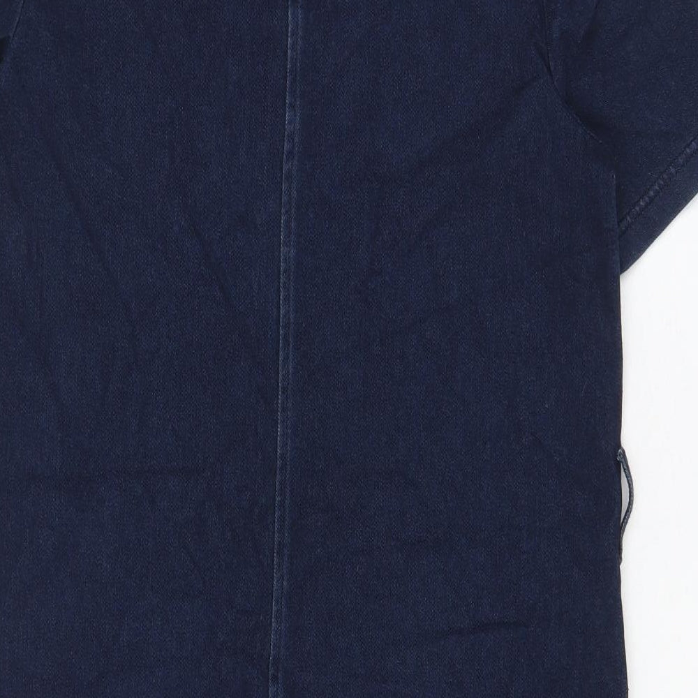 NEXT Womens Blue Cotton A-Line Size 10 Boat Neck Pullover - Pockets