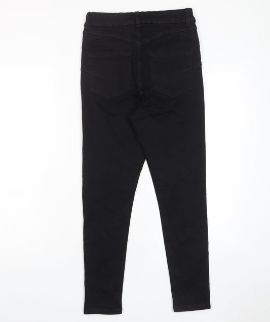 New Look Womens Black Cotton Skinny Jeans Size 10 L25 in Regular Zip - Pockets