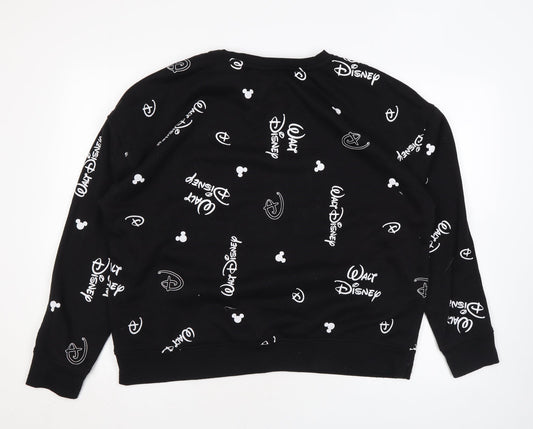 Womens UK Size L Disney Black Pullover Sweatshirt