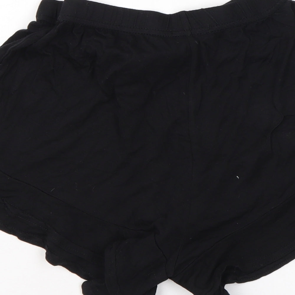 Boohoo Womens Black Viscose Basic Shorts Size 10 L3 in Regular Pull On