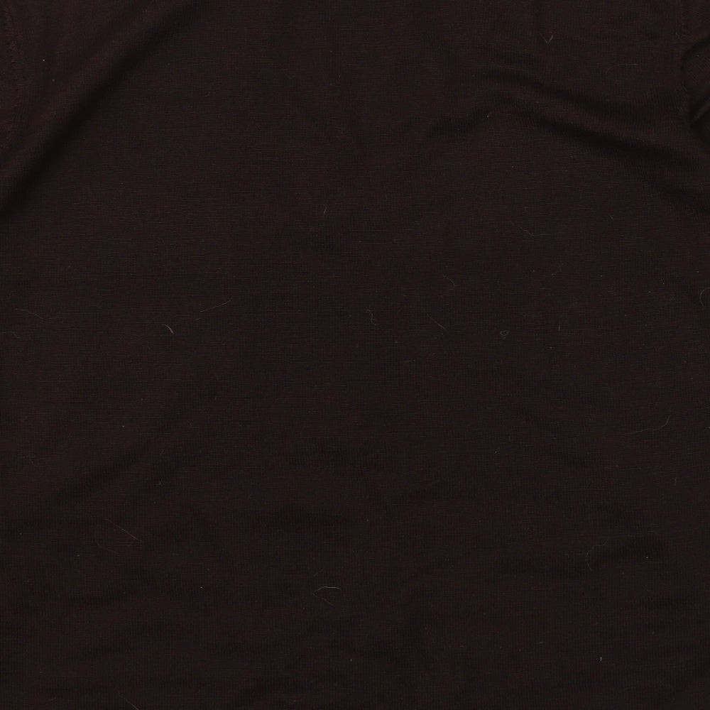 Ella J Womens Brown Round Neck Polyester Pullover Jumper Size 16