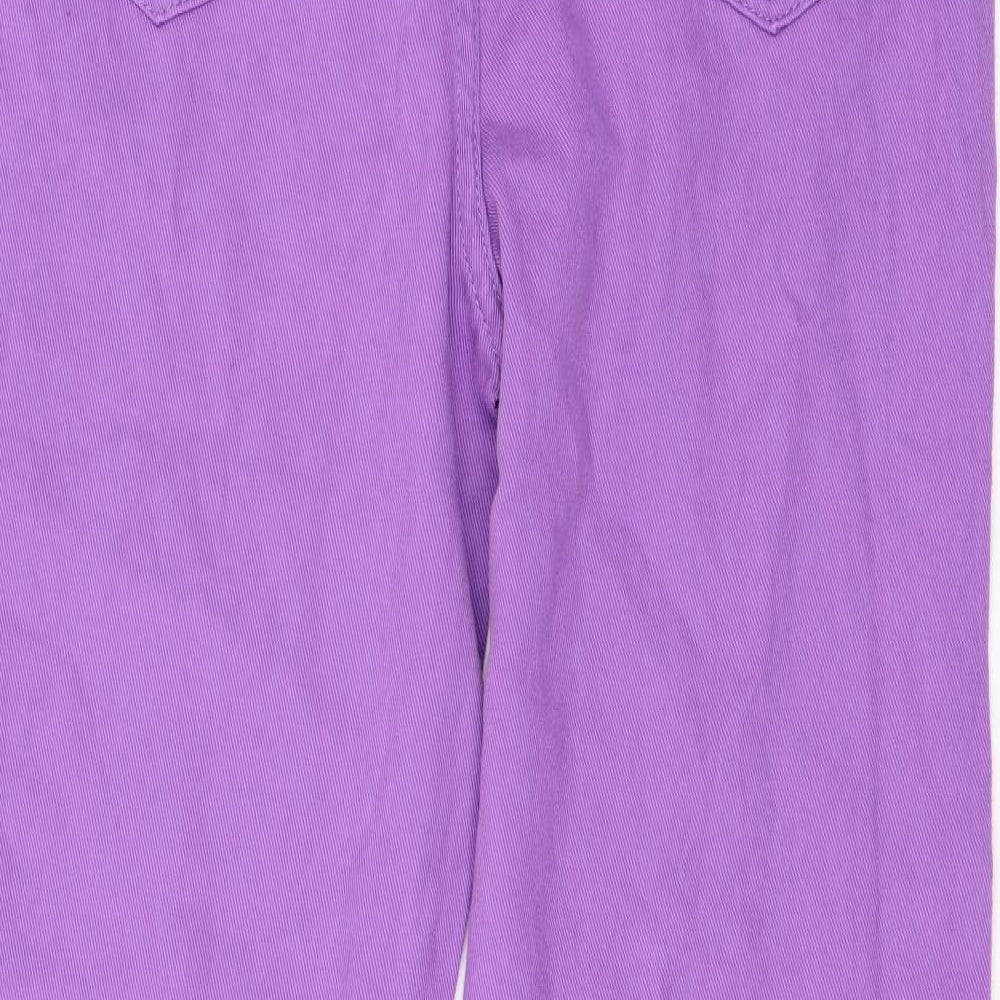 I SAW IT FIRST Womens Purple Cotton Wide-Leg Jeans Size 12 L30 in Regular Zip