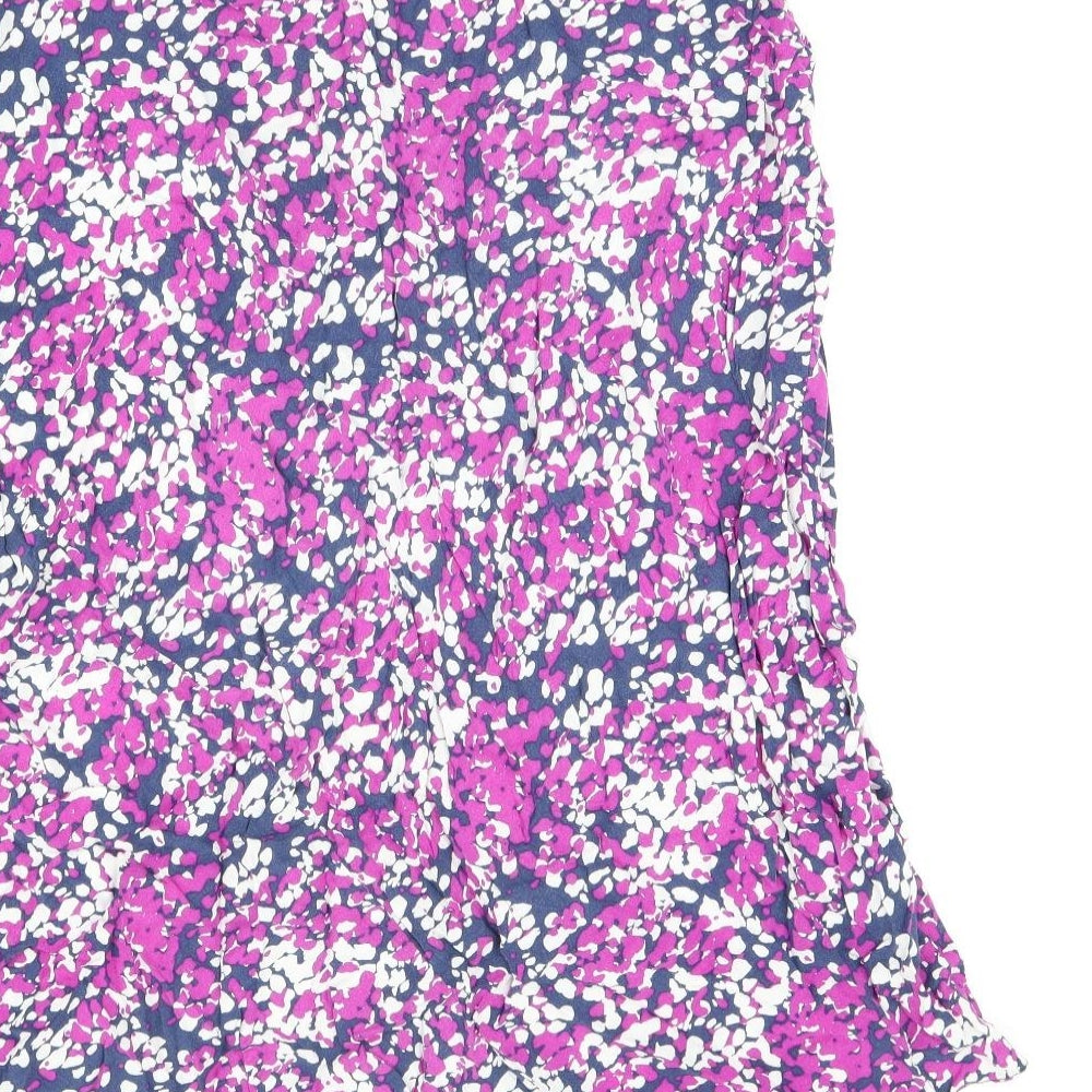 Bm Collection Womens Purple Geometric Viscose Flare Skirt Size 16