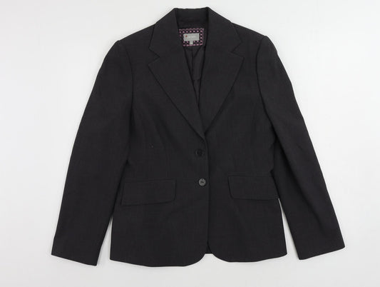 Per Una Womens Grey Jacket Blazer Size 12 Button