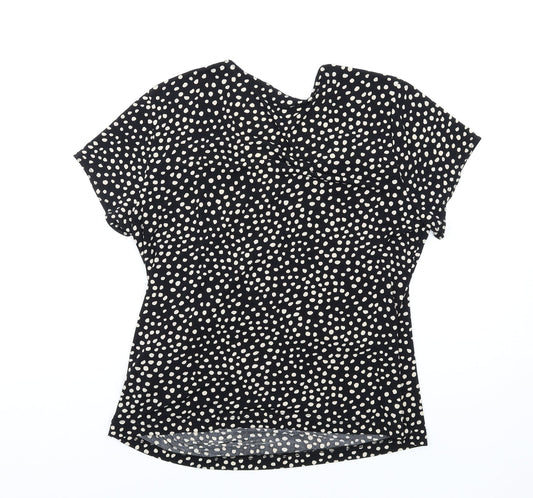 Womens UK Size 14 Joanna Hope Black Basic T-Shirt