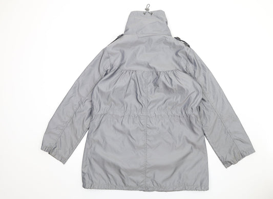Womens UK Size 14 M&Co Grey Rain Coat