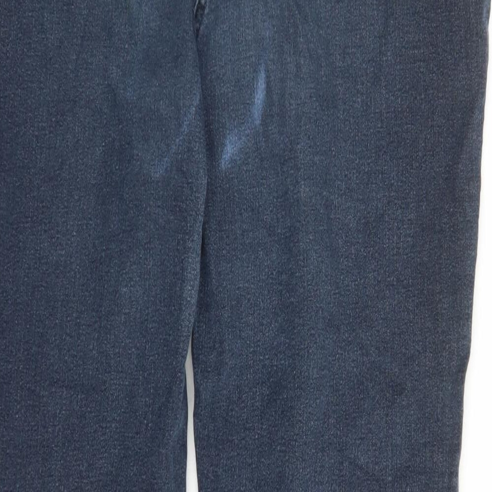 Savior Womens Blue Cotton Straight Jeans Size 16 L29 in Regular Zip - Pockets