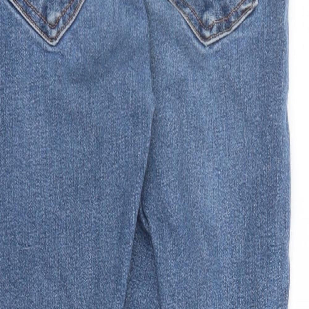 Topshop Womens Blue Cotton Cropped Jeans Size 28 in L24 in Regular Zip - Pockets