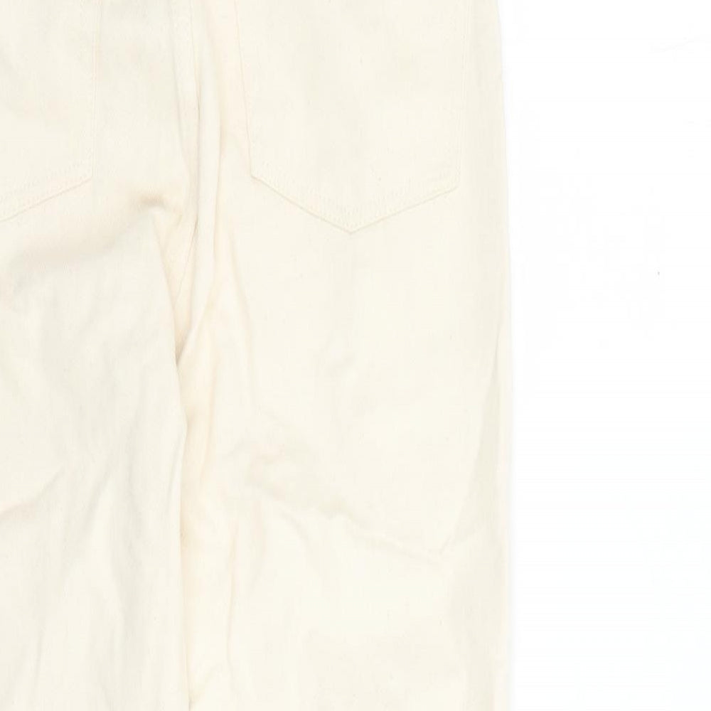 AsYou Womens Beige Cotton Straight Jeans Size 30 in L28 in Regular Zip - Pockets
