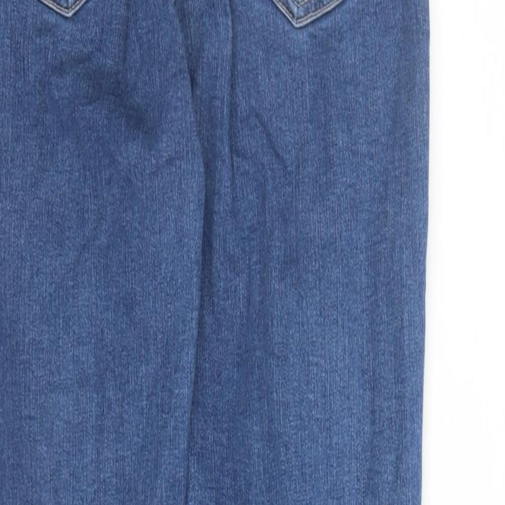 Topshop Womens Blue Cotton Skinny Jeans Size 26 in L28 in Regular Zip - Pockets