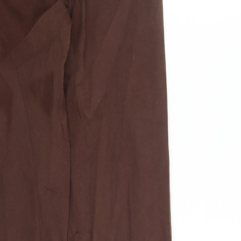 Denim & Co. Womens Brown Cotton Wide-Leg Jeans Size 4 L30 in Regular Zip - Pockets Long Leg
