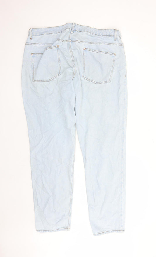 ASOS Mens Blue Cotton Straight Jeans Size 38 in L32 in Regular Zip - Pockets