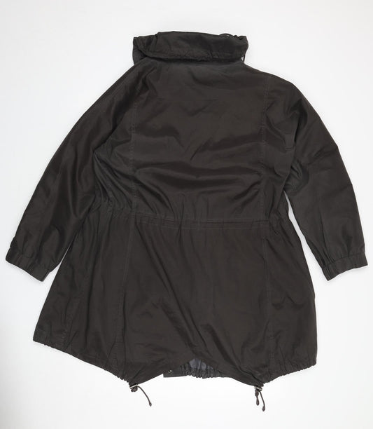 Limited Collection Womens Brown Rain Coat Coat Size 14 Zip