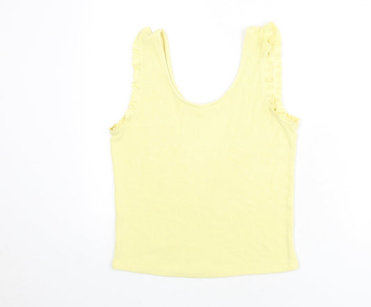 Womens UK Size M Mango Yellow Basic Tank