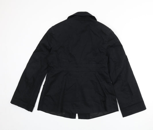 Womens UK Size 12 Marks and Spencer Black Overcoat