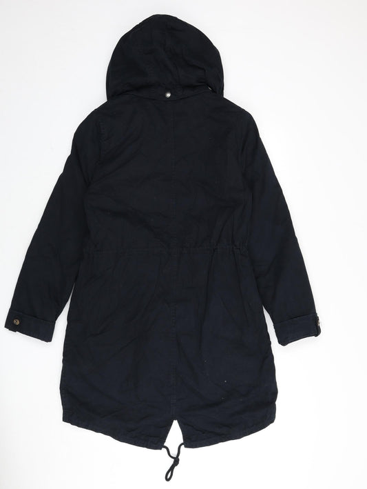 Womens UK Size 10 H&M Blue Parka Coat