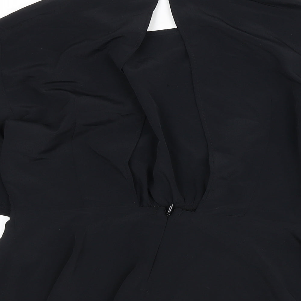 Womens UK Size 8 Topshop Black Basic Blouse