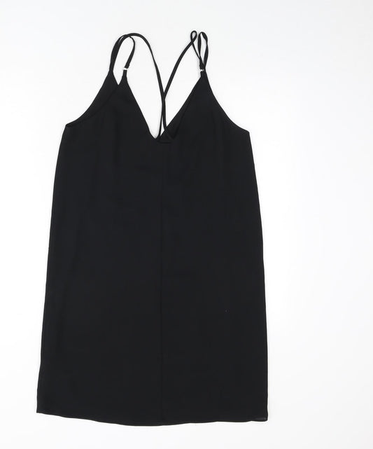 Topshop Womens Black Polyester Sheath Size 10 V-Neck Pullover