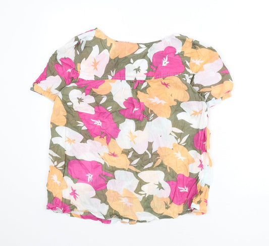 Womens UK Size 12 Cotton Traders Multicoloured Basic Button-Up