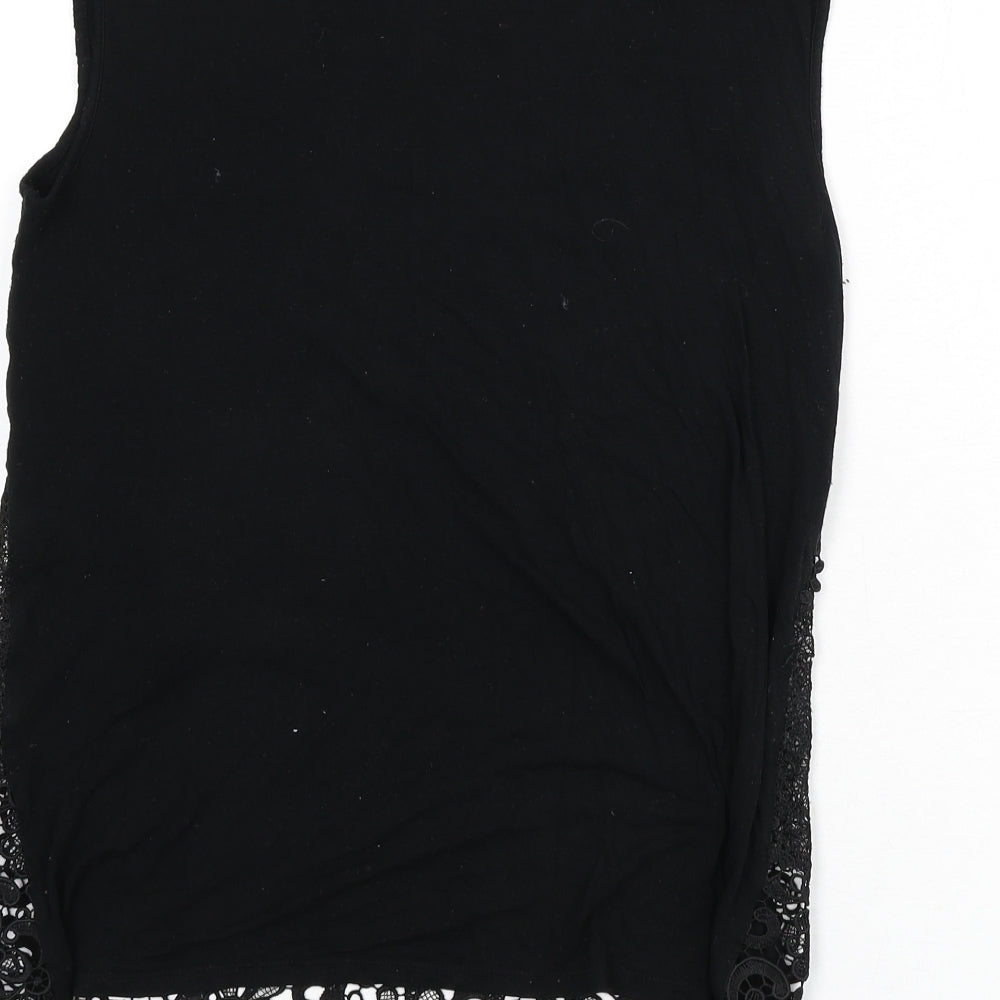 Womens UK Size S Oasis Black Basic Tank