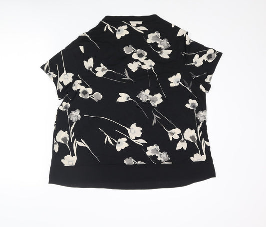 Womens UK Size 18 Classic Black Basic Blouse