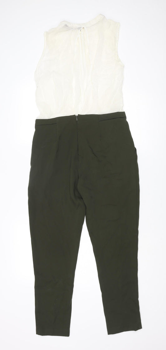 Zara Womens Green Polyester Jumpsuit One-Piece Size S L26 in Zip