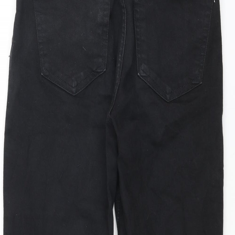 Topshop Womens Black Cotton Capri Jeans Size 30 in L21 in Regular Zip