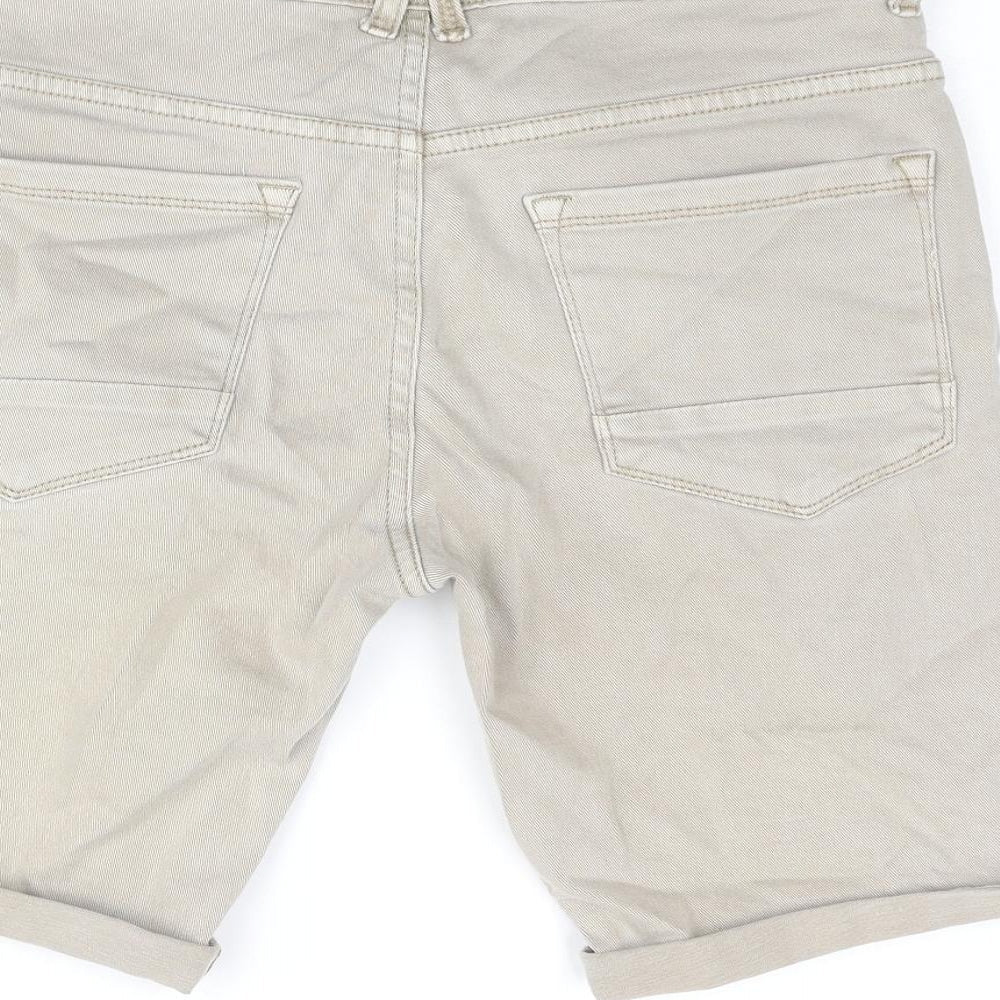 Denim & Co. Mens Beige Cotton Bermuda Shorts Size 28 in L9 in Regular Zip