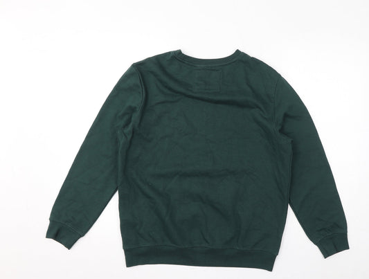 Bershka Womens Green Cotton Pullover Sweatshirt Size S Pullover