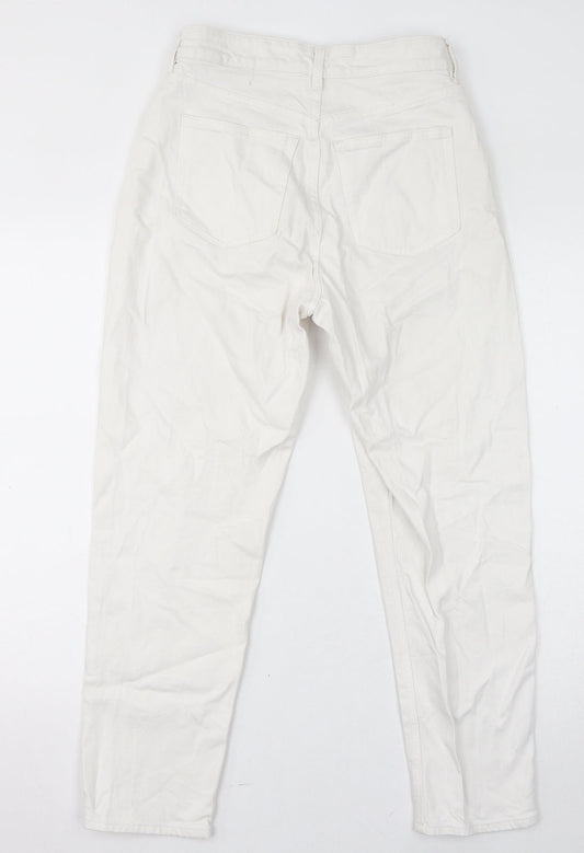 Womens UK Size 10 H&M Regular Fit Straight White Jeans