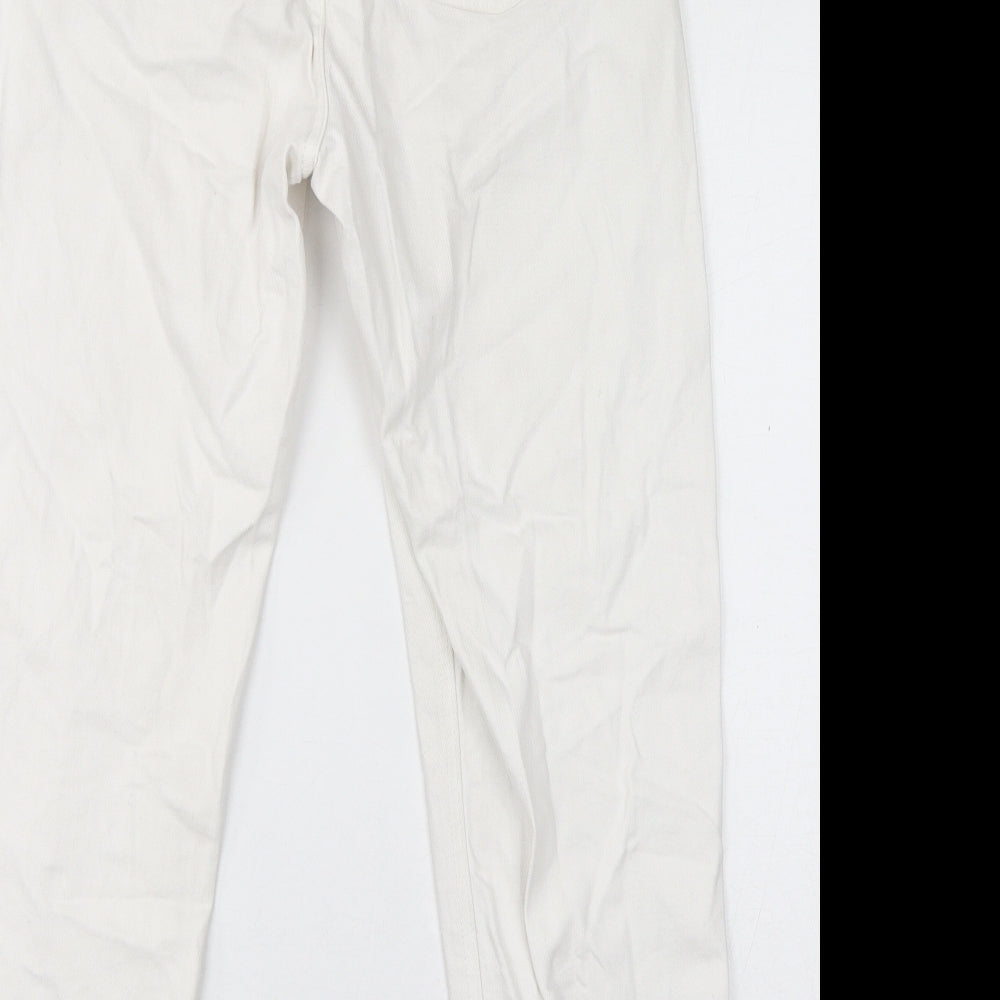 Womens UK Size 10 H&M Regular Fit Straight White Jeans