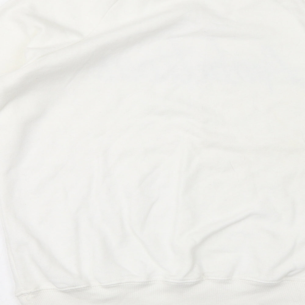 Bershka Womens White Polyester Pullover Sweatshirt Size S Pullover