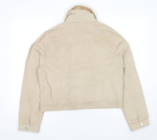 Boohoo Womens Beige Jacket Size 14 Button