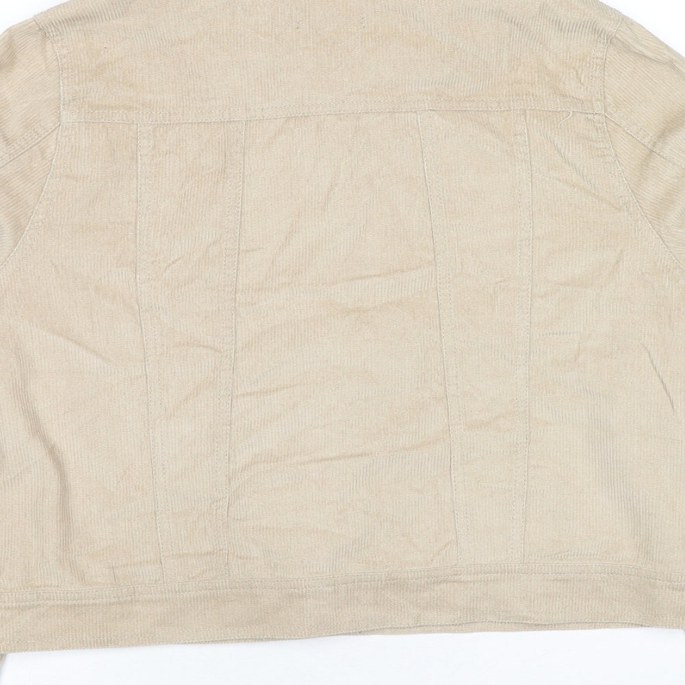 Boohoo Womens Beige Jacket Size 14 Button